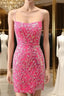 Gorgeous Sparkly Double Spaghetti Straps Tight Homecoming Dress With Fringe