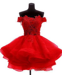 Mini Tulle Lace Short Evening Prom Dress, Homecoming Dress