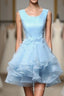 Cute Blue A Line Short Evening Prom Dress, Blue Evening Dress