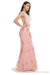 Lady Dresses Sleeveless Prom Dresses V Neck Formal Gowns 2025