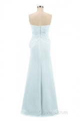 Pink Strapless Ruffled Mermaid Long Bridesmaid Dress