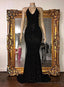 Sexy 2025 Black Halter Mermaid Sequence Backless Prom Dresses
