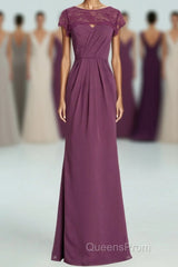 Elegant Plum Mermaid Long Bridesmaid Dress