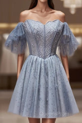 Off The Shoulder Tulle Short Homecoming Dress