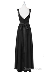 Lavender Chiffon V-Neck Backless Long Bridesmaid Dress