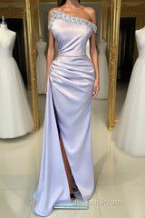 chic & modern lilac sheath strapless beaded pleats Evening Prom evening Dress