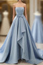 A-Line Strapless Sleek Satin Elegant Party Evening Prom Formal Evening Dress