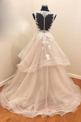 A Line Brush Train Sweetheart Sleeveless Ruffles Appliques Wedding Dress