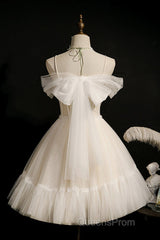 Cute Spaghetti Strap Tulle Short Homecoming Dress