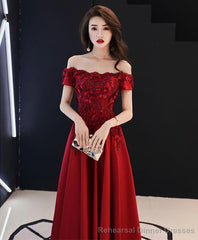 Burgundy Tulle Lace Long Prom Dress Burgundy Tulle Bridesmaid Dress