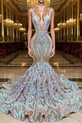 Chic Sequins Mermaid Evening Prom Dress Sparkle Evening Dress On Sale