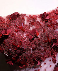 Pink Tulle Lace Applique Long Evening Prom Dress, Evening Dress