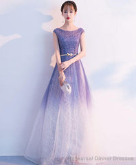 Unique Tulle Long Prom Dress Tulle Long Evening Dress