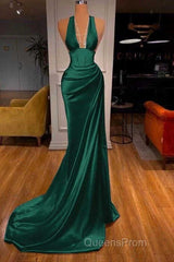 Halter V-Neck Mermaid Evening Prom Dress Elegant