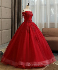 Burgundy Tulle Lace Long Evening Prom Gown Burgundy Tulle Lace Formal Dress