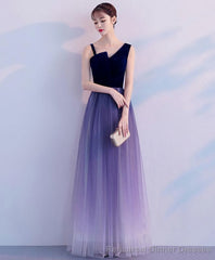 Purple Tulle Long Prom Dress Purple Tulle Bridesmaid Dress