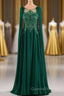 A-Line Chiffon Floor Length Mother of The Bride Dress with Detachable Cape