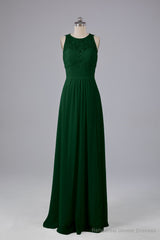 A Line Keyhole Floor Length Bridesmaid Dresses