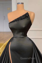 Sexy Black Beadings Evening Prom Dress Long With Split On Sale