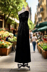 Charming One Shoulder Sequins Floor Length Bridesmaid Dresses