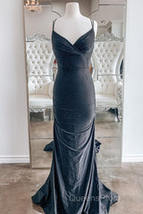Mermaid Black Long Evening Prom Dress with Cross Back