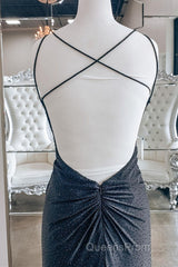Mermaid Black Long Evening Prom Dress with Cross Back