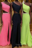 One Shoulder Mermaid Long Evening Prom Dress with Side Cut