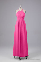 Elegant Halter Keyhole Chiffon Bridesmaid Dresses