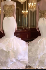 Gold Mermaid Tight Evening Prom Dress Black Girl Slays