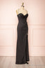 Black Prom Dresses, Corset Cowl Neck Maxi Dress, Black Bridesmaid Dress