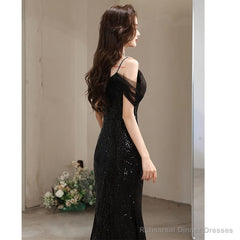 Short-Sleeve Cold Shoulder Plain Sequin Ruffle Slit Mesh A-Line Evening Gown