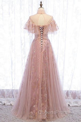 Elegant High Neck Vintage Long Lace Up Evening Prom Dress Flowy Party Gowns