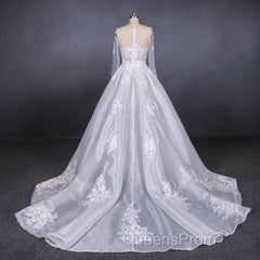 Long Sleeves Simple Elegant Wedding Dress Lace Wedding Gowns