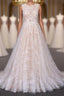 Gorgeous Long Backless Wedding Dress Ivory Lace Wedding Gowns