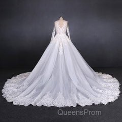 Elegant Long Sleeves Lace Wedding Dress Beautiful Bridal Dress