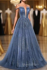 Lovely Tight A-line Lace Up Blue Evening Prom Dress For Girls Party Dress