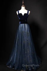 Elegant Long Lace Up Velvet Tulle Evening Prom Dress Modest Party Gowns