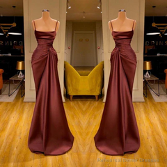 Modern Spaghetti Straps Sleeveless Mermaid Prom Dress