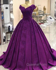 ball gown satin lace v neck Evening Prom Dress