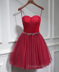 Cute Sweet Neck Short Evening Prom Dress, Mini Dress