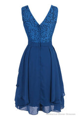 Short Royal Blue Bridesmaid Dress Party Dress