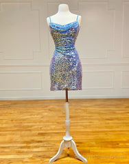 Sparkly Spaghetti Straps Sequin Homecoming Dress