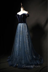 Elegant Off the Shoulder Velvet Floor Length Long Evening Dress Evening Prom Dress