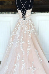 Hottest Elegant Spaghetti Straps Backless Lace Long Princess Evening Prom Dress For Teens