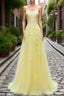 Purple Tulle Evening Prom Dress with Appliques