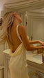 A Line Backless Classy Evening Party Dress Silk Satin Long Classy Prom Dress