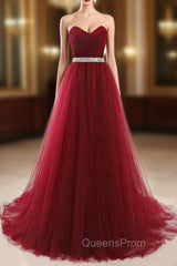 A-Line Beading Belt Long Charming Evening Prom Dress Floor-Length Evening Dress