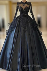 A-Line Beading Long Sleeves Lace Wedding Dress