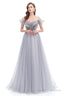 A Line Beads Mermaid Prom Dresses Slit Beading