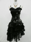 A Line Black Ruffle Short Classy Prom Dress Homecoming Dress